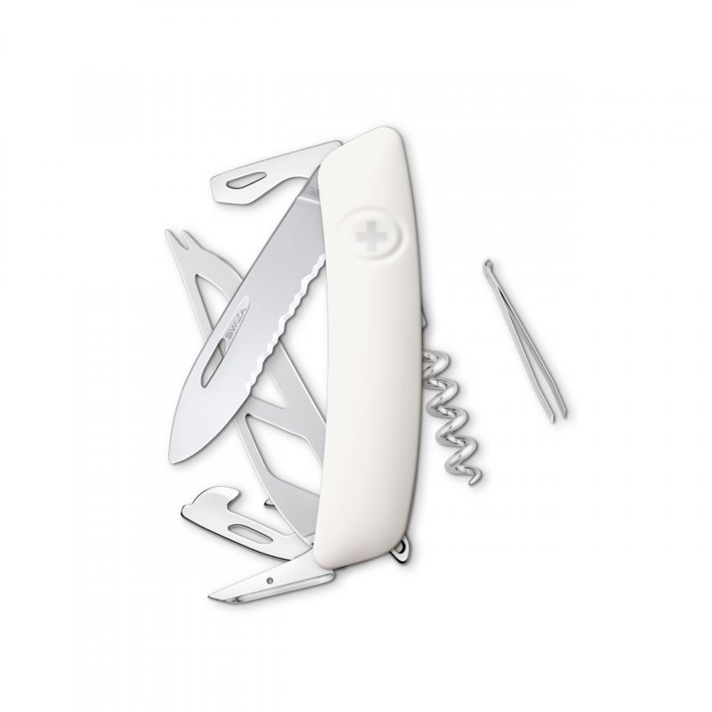 Navaja Le Chasseral POLISHED Standard Saw CH05TR, 13 funciones, blanco