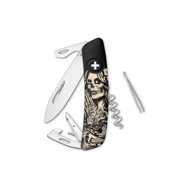 Navaja EDICION ESPECIAL Standard D03 DIA DE MUERTOS, 11 funciones, negro