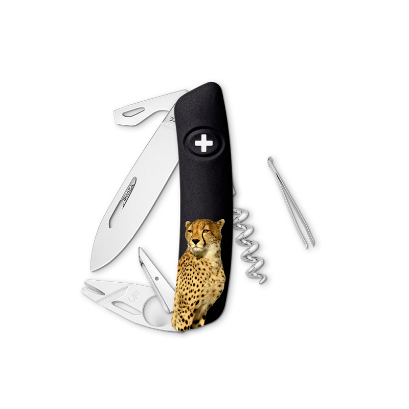 Navaja WILD LIFE Standard TT03 CHEETAH, 11 funciones, negro