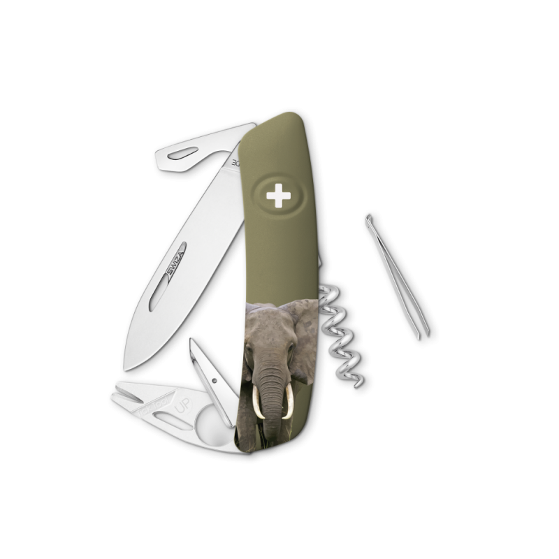 Navaja WILD LIFE Standard TT03 ELEPHANT, 11 funciones, olivo
