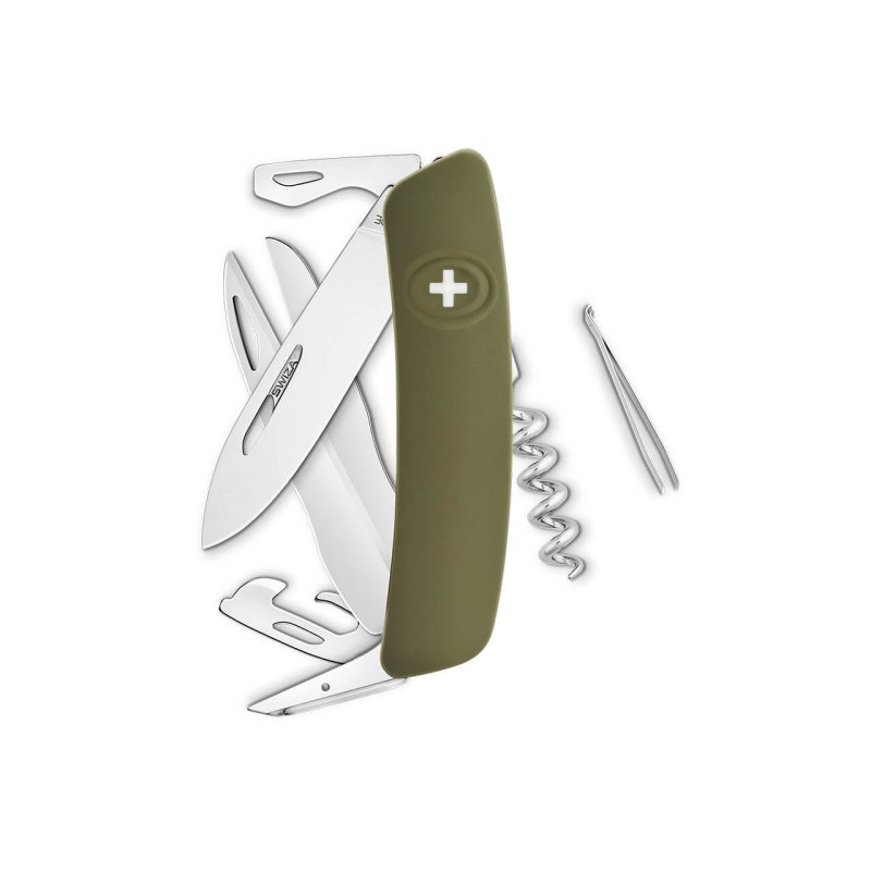 Navaja POLISHED Standard D07, 12 funciones, olivo