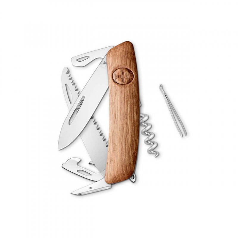 Navaja POLISHED Standard D05, 13 funciones, madera nogal