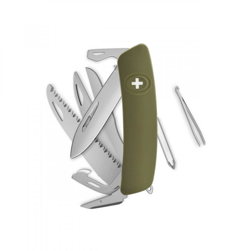 Navaja ALLMATT Standard D10 R, 14 funciones, olivo