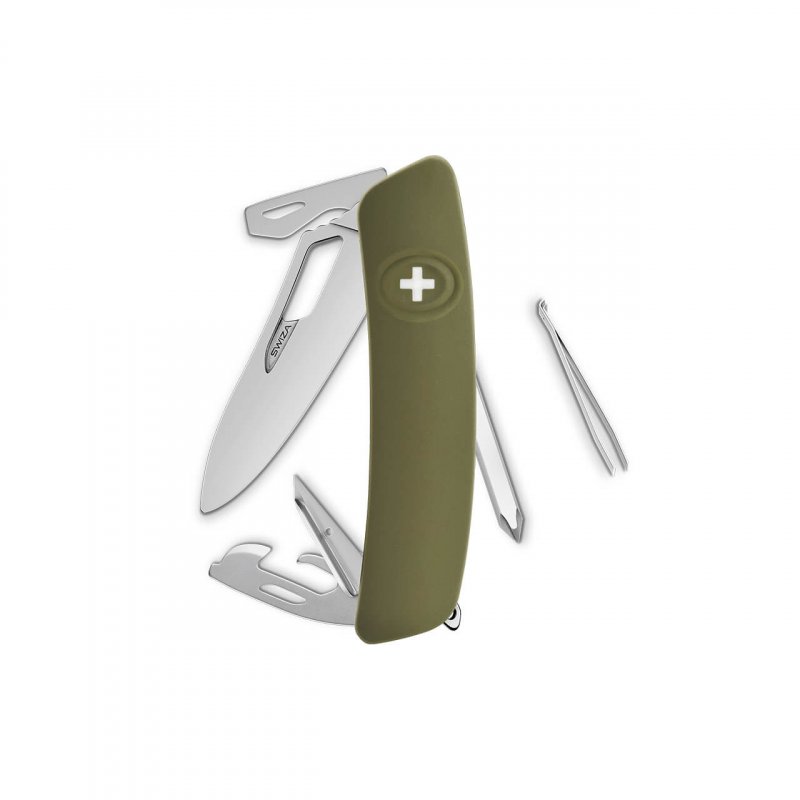 Navaja ALLMATT Single Hand SH04 R, 12 funciones, olivo