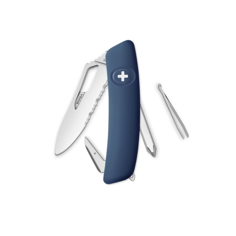 Navaja POLISHED Single Hand Wavy Edge SHO2 TR, 7 funciones, azul oscuro
