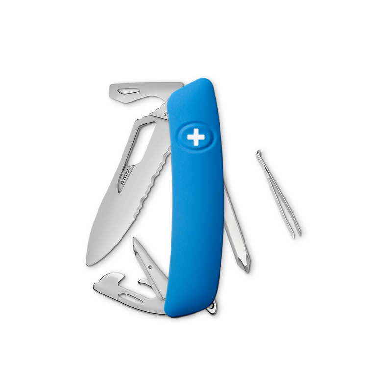 Navaja ALLMATT Single Hand Wavy Edge SH04 TR, 12 funciones, azul