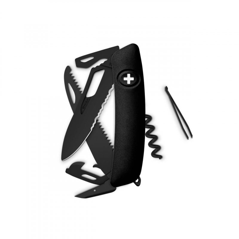 Navaja ALLBLACK Single Hand SH05 TR Wavy Edge, 13 funciones, negro