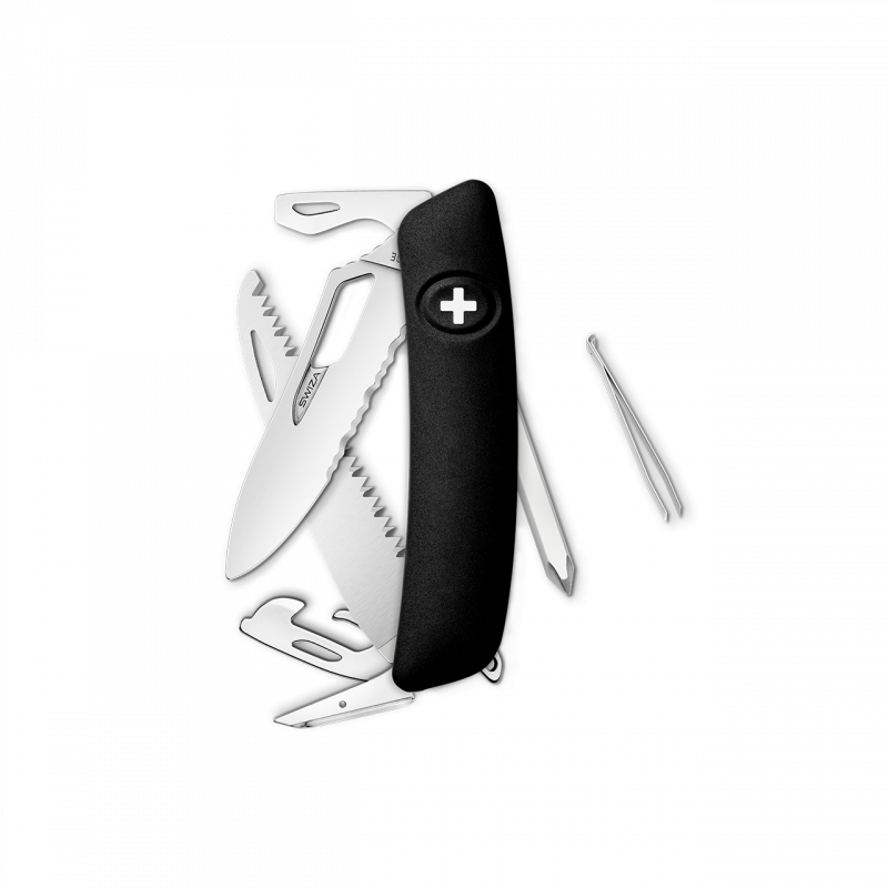 Navaja POLISHED Single Hand SH06 TR Wavy Edge, 13 funciones, negro