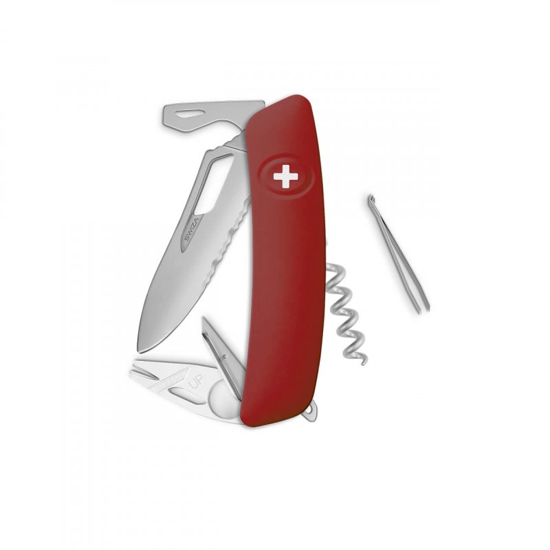 Navaja ALLMATT Single Hand Wavy Edge SH03 TR-TT, 12 funciones, rojo oscuro