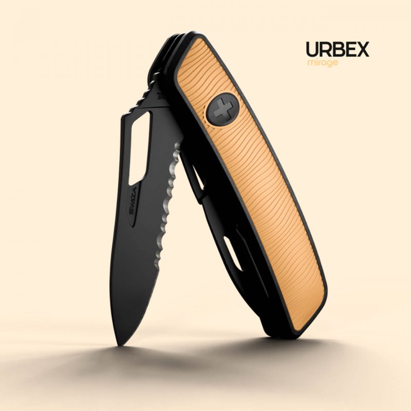 Navaja URBEX MIRAGE ALLBLACK Single Hand Wavy Edge SH03 TR, 12 funciones